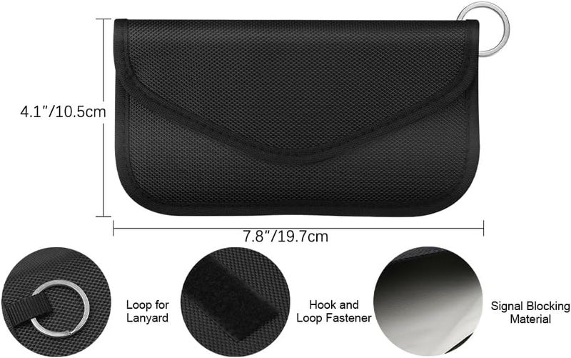levateeta Faraday Bag for Phones & Car Keys - Signal Blocker Faraday Pouch for RFID, GPS, WiFi, Anti-Theft Key Fob Case, Anti-Tracking Privacy Protection (2 Packs) - Image 2
